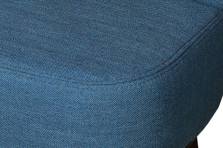 Кресло мягкое Жирон, синий/орех