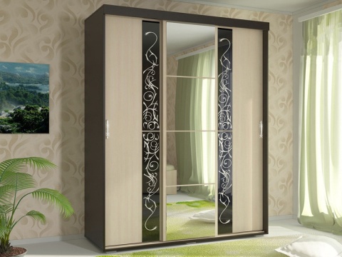 Шкаф-Купе Вега Ш-02 Венге/Дуб Белфорт (Ш-1500 × В-2107 × Г-605 мм)